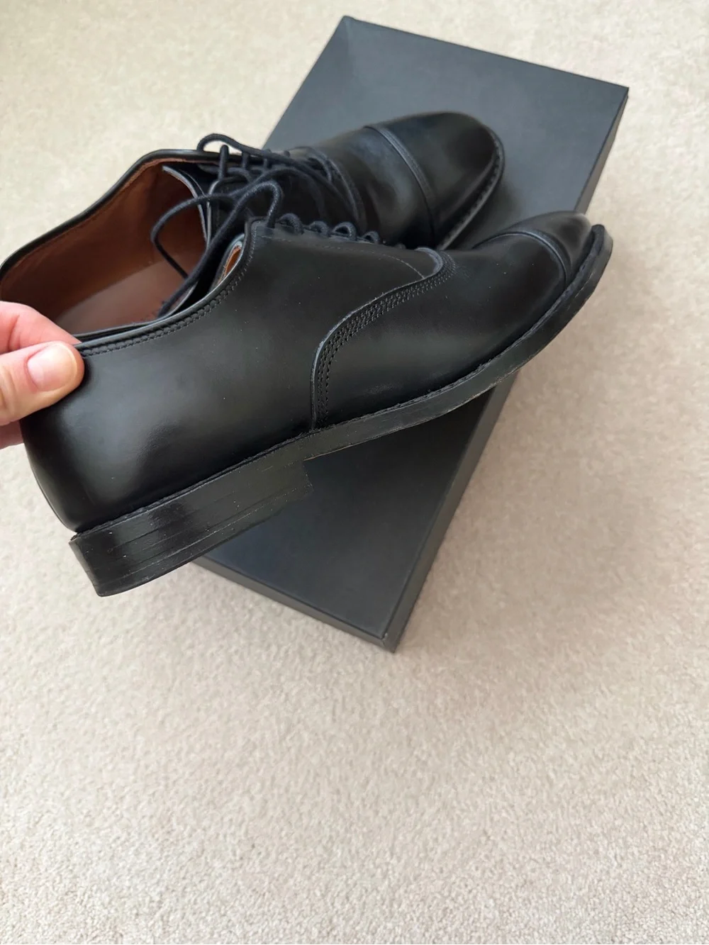 Allen Edmonds || Park Avenue Cap Toe Oxford Leather Shoes Black || Size 7.5 Box